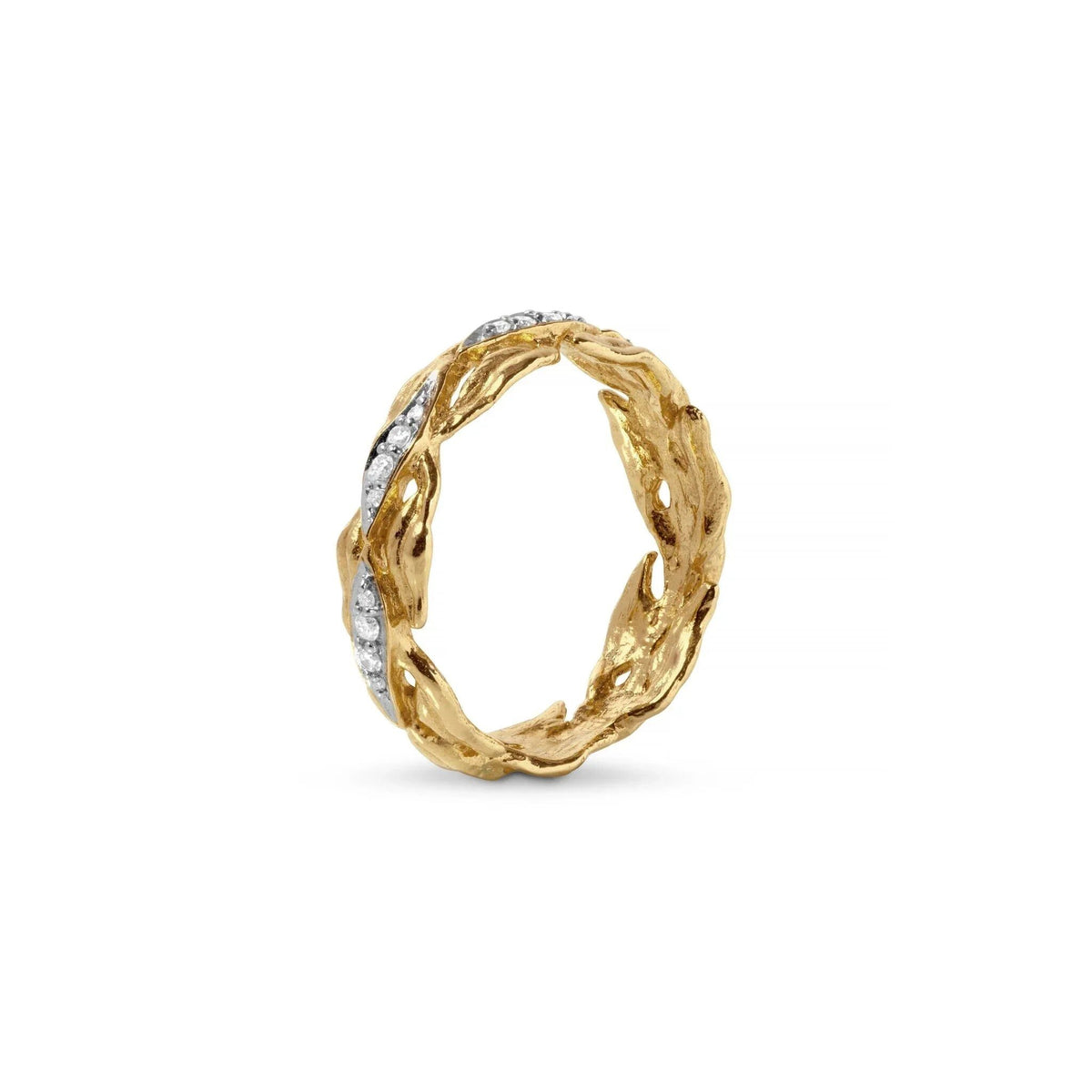 Michael Aram Laurel Ring with Diamonds - Yellow Gold, alternate view