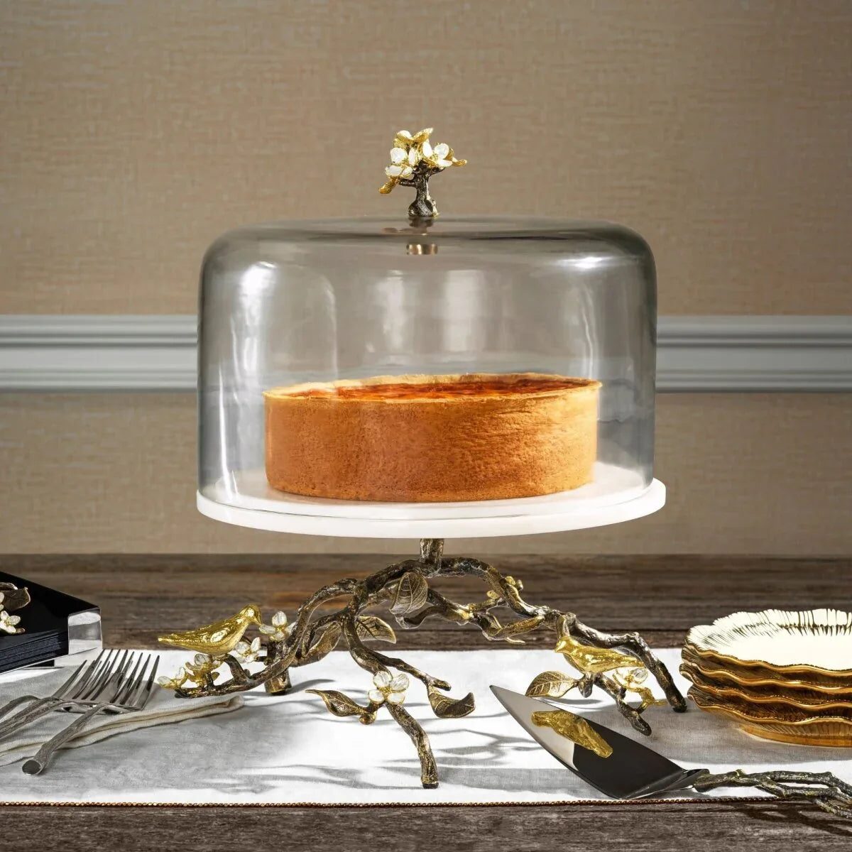 Michael Aram Lovebirds Cake Stand with Dome, alternate view