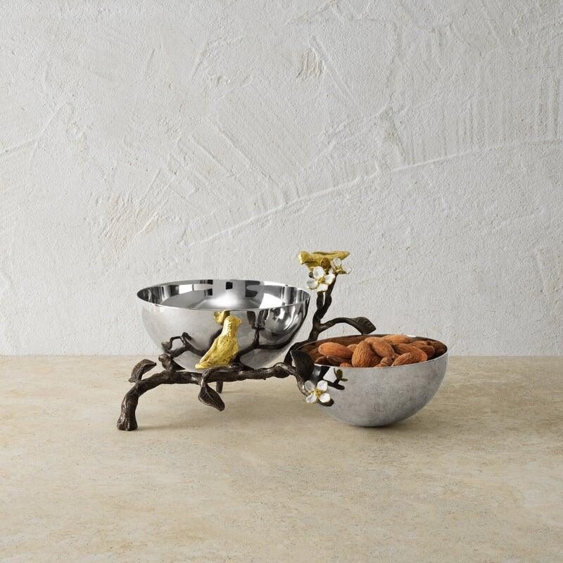 Michael Aram Lovebirds Double Dish Serving Bowl, alternate view