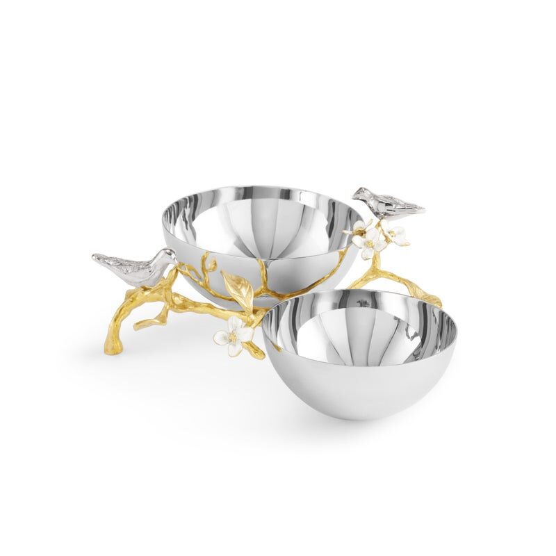 Michael Aram Lovebirds Silver & Gold Double Dish, view 3