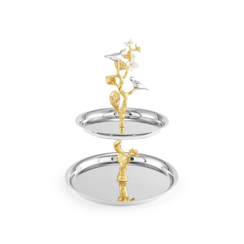 Michael Aram Lovebirds Silver & Gold Etagere, view 2