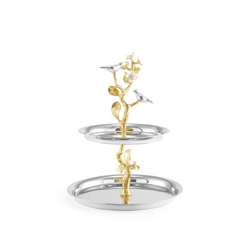 Michael Aram Lovebirds Silver & Gold Etagere, view 4