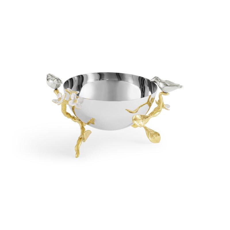 Michael Aram Lovebirds Silver & Gold Nut Bowl, view 2