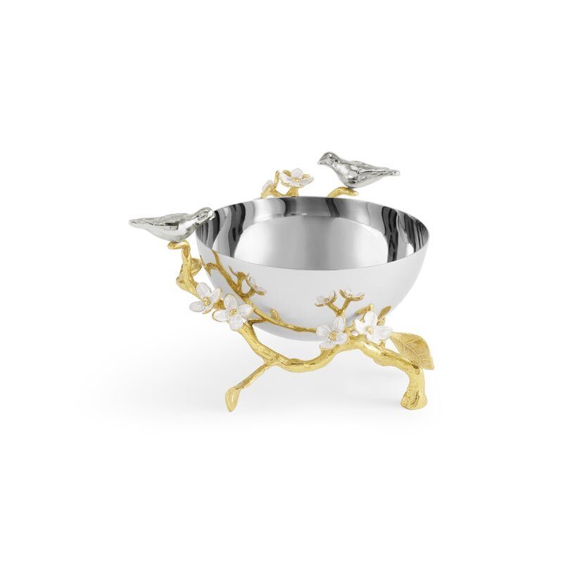 Michael Aram Lovebirds Silver & Gold Nut Bowl, view 3