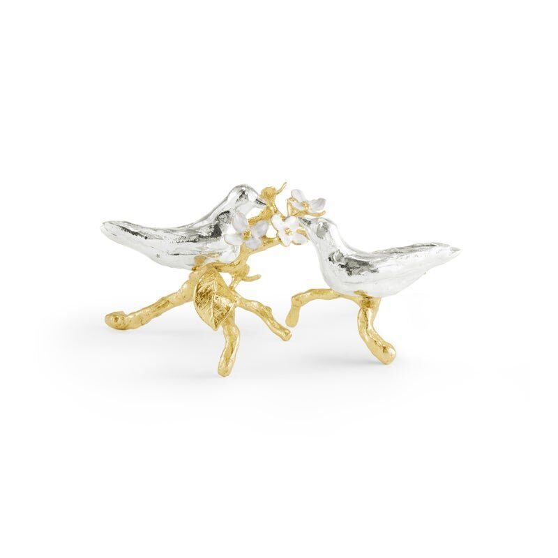 Michael Aram Lovebirds Silver & Gold Pair Decorative Objects, Set of 2, view 2