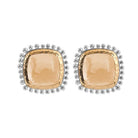 Michael Aram Molten 12mm Cushion Earrings W/ Gold Doublet in 18K Yellow Gold & Sterling Silver