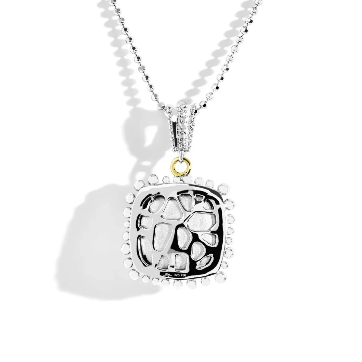 Michael Aram Molten 14mm Cushion Pendant W/ Amethyst in 18K Yellow Gold & Sterling Silver