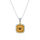 Michael Aram Molten 14mm Cushion Pendant W/ Gold Doublet in 18K Yellow Gold & Sterling Silver Women's Fine Pendant Necklace
