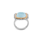 Michael Aram Molten 14mm Cushion Ring W/ Blue Topaz in 18K Yellow Gold & Sterling Silver
