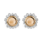 Michael Aram Molten 5mm Round Stud Earrings W/ Gold Doublet in 18K Yellow Gold & Sterling Silver