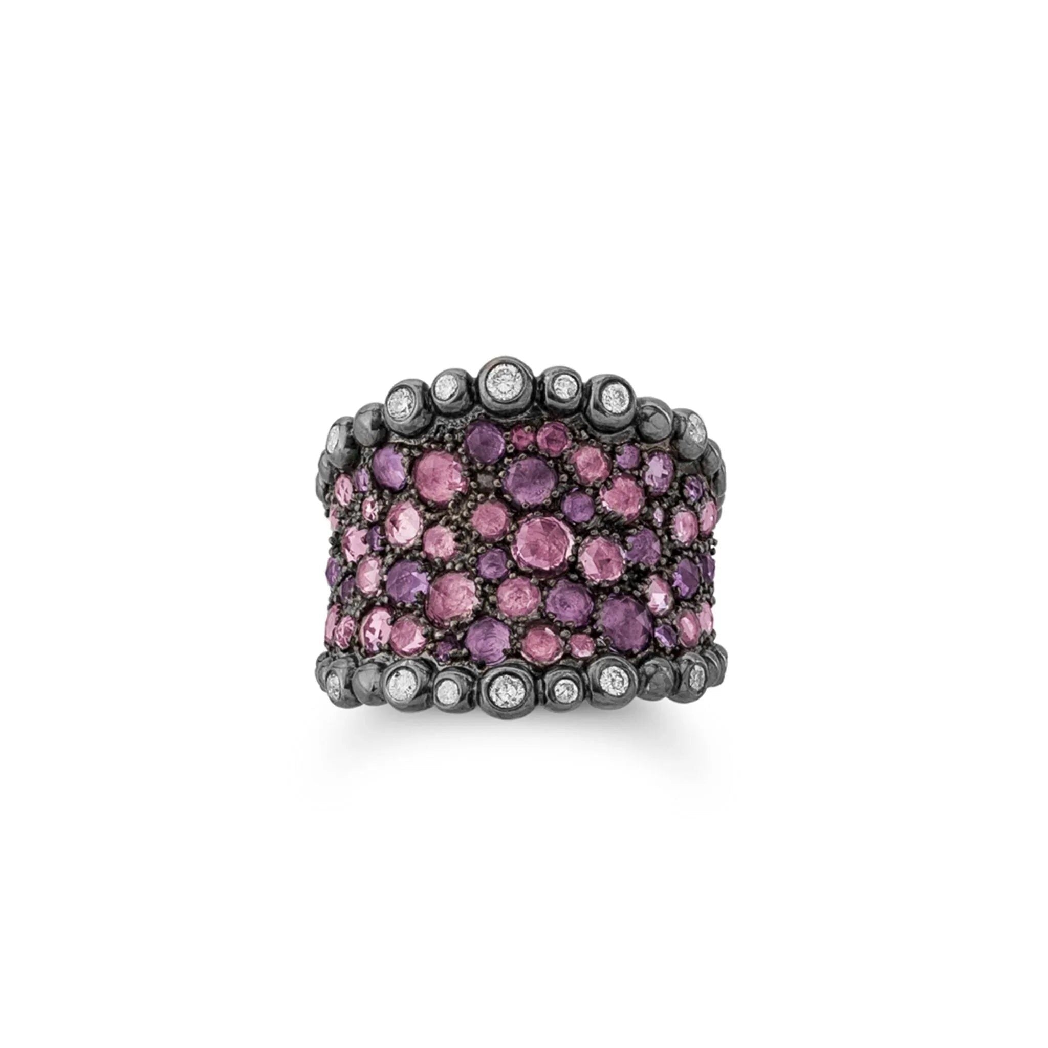 Michael Aram Molten Cuff Ring with Pink Sapphire, Amethyst and Diamonds Women's Fine Cuff Bracelet