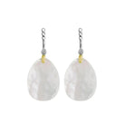 Michael Aram Molten Detachable Earring Drops W/ Mother of Pearl Doublet & Diamonds in 18K Yellow Gold & Sterling Silver