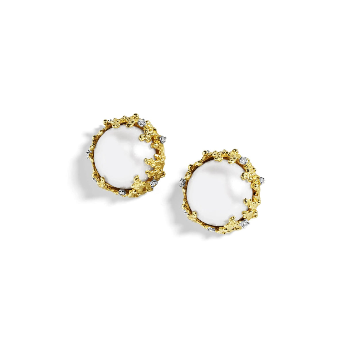 Michael Aram Ocean Earrings with Pearls and Diamonds, alternate view