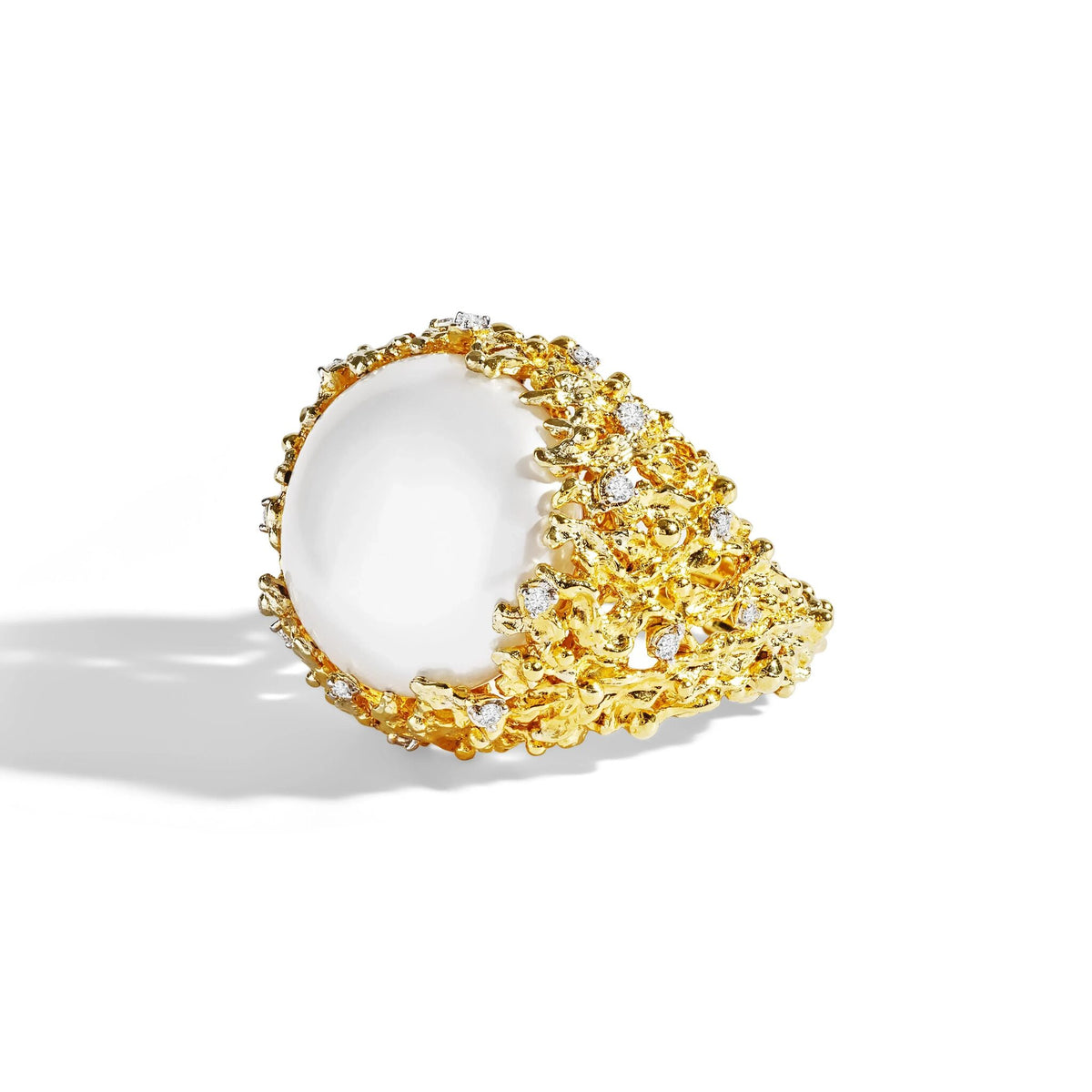 Michael Aram Ocean Ring with Pearl and Diamonds - Gold, alternate view