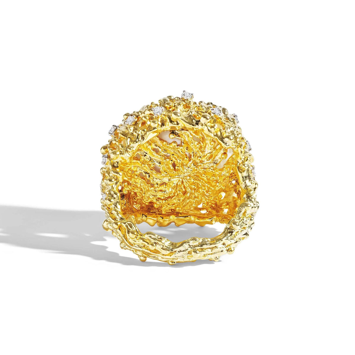 Michael Aram Ocean Ring with Pearl and Diamonds - Gold, alternate view