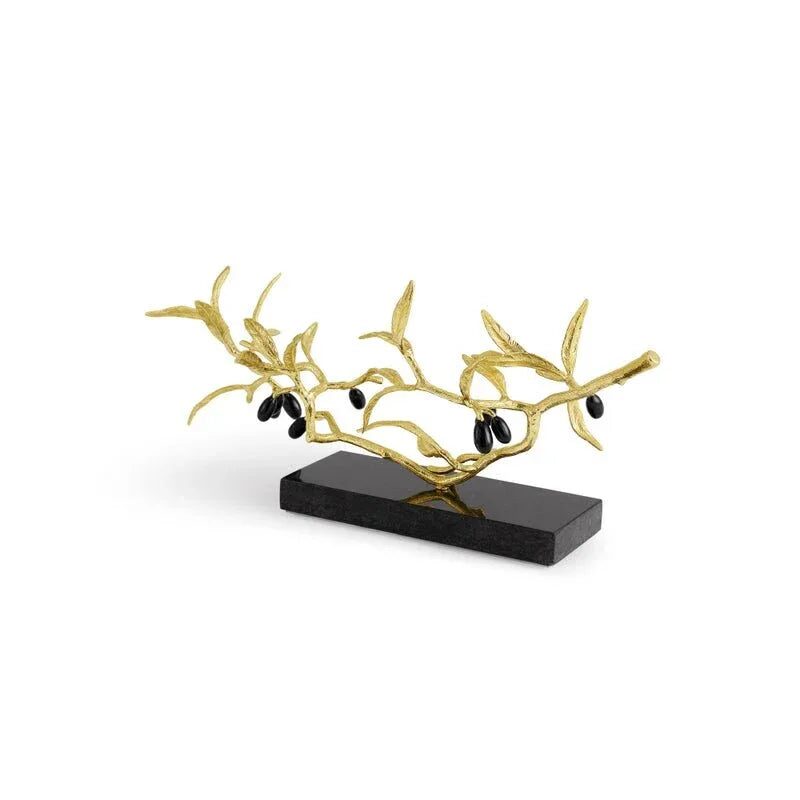 Michael Aram Olive Branch Decorative Object Sculpture, alternate view