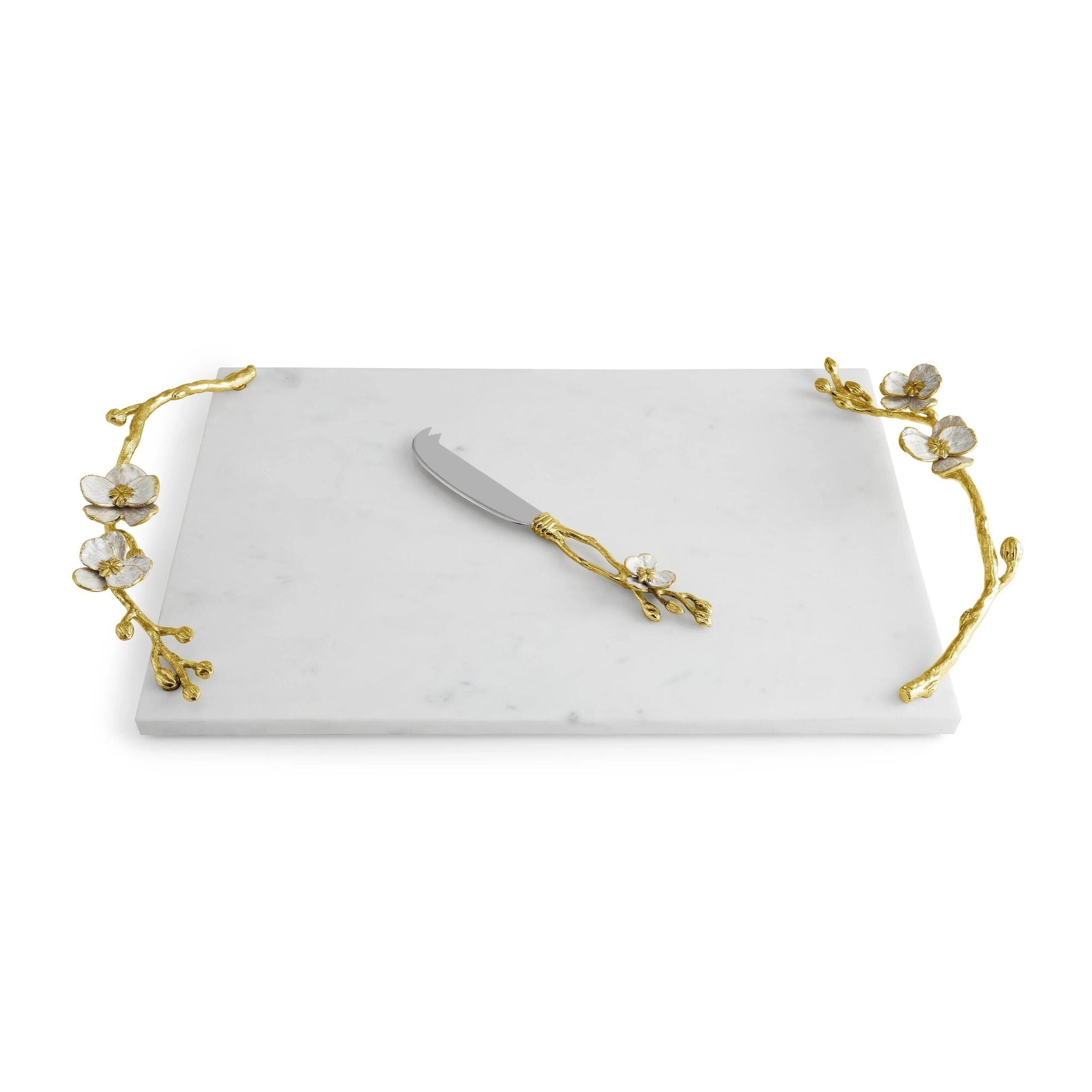 Michael Aram Orchid Large Cheese Board with Knife Cheese Plate
