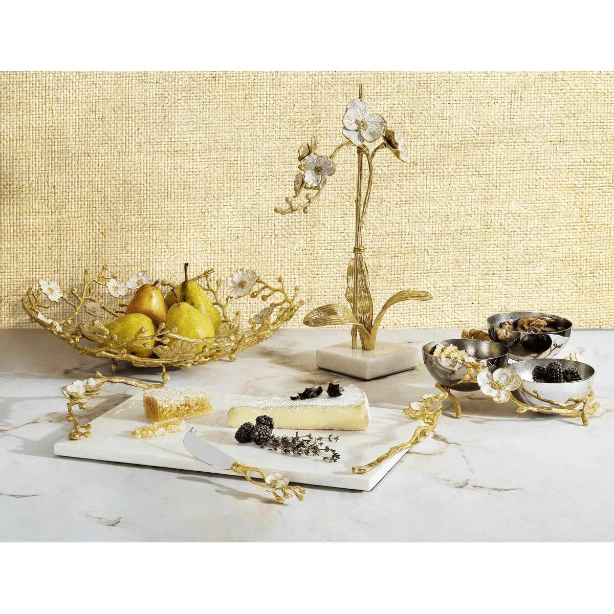 Michael Aram Orchid Large Cheese Board with Knife Cheese Plate, alternate view