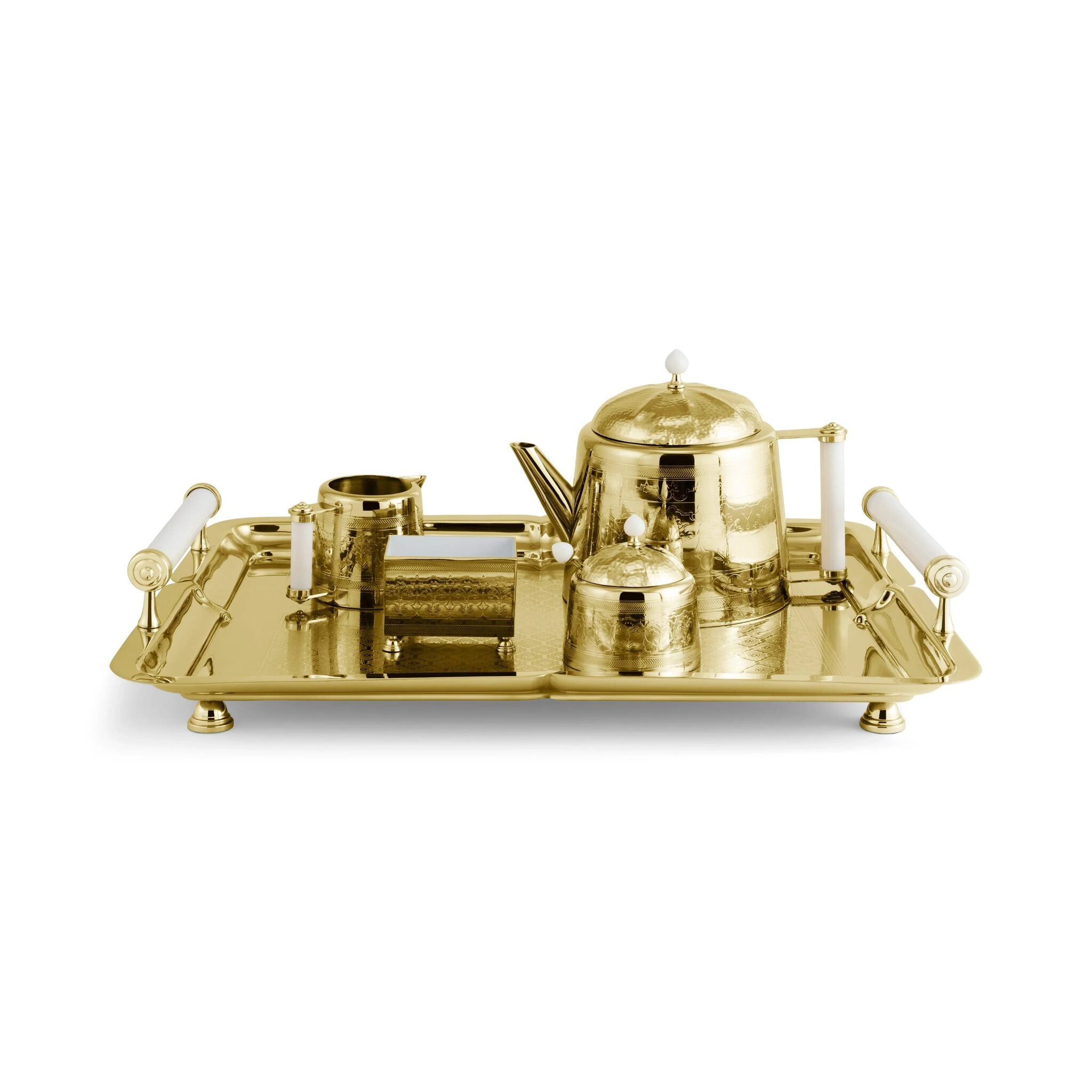 Michael Aram Palace Gold Tea Set Sugar Bowl — Tray