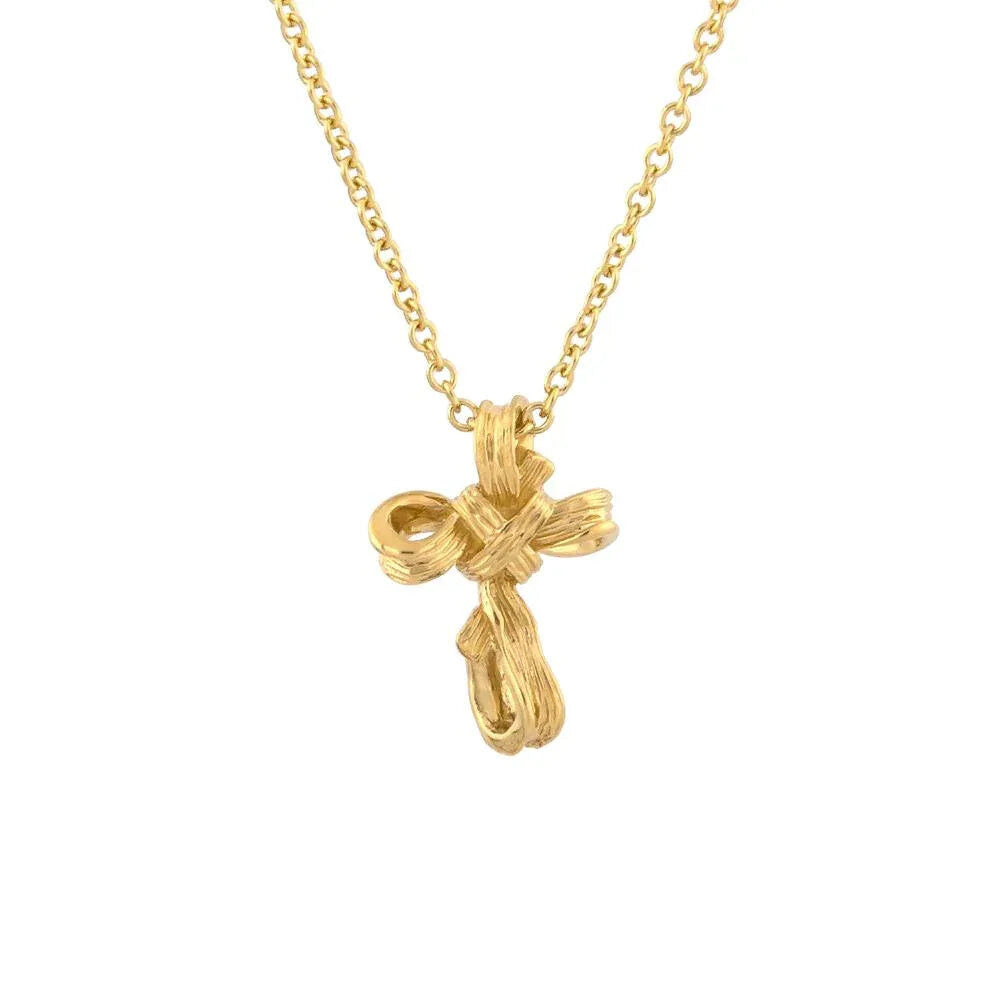 Michael Aram Palm 15mm Cross Pendant in 18K Gold Women's Fine Pendant Necklace