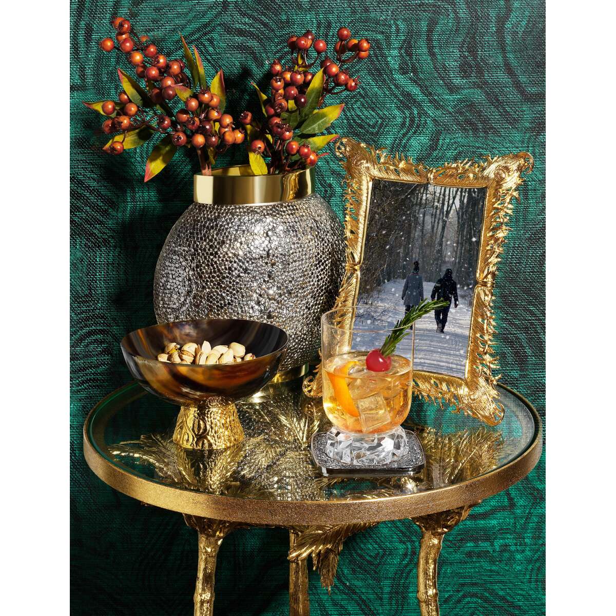 Michael Aram Palm Accent Table, lifestyle view