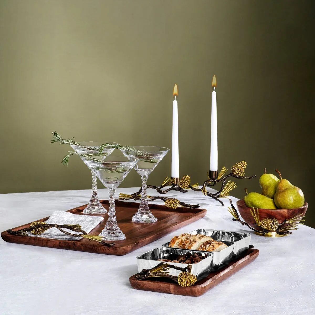 Michael Aram Pine Cone Medium Wood Tray, alternate view