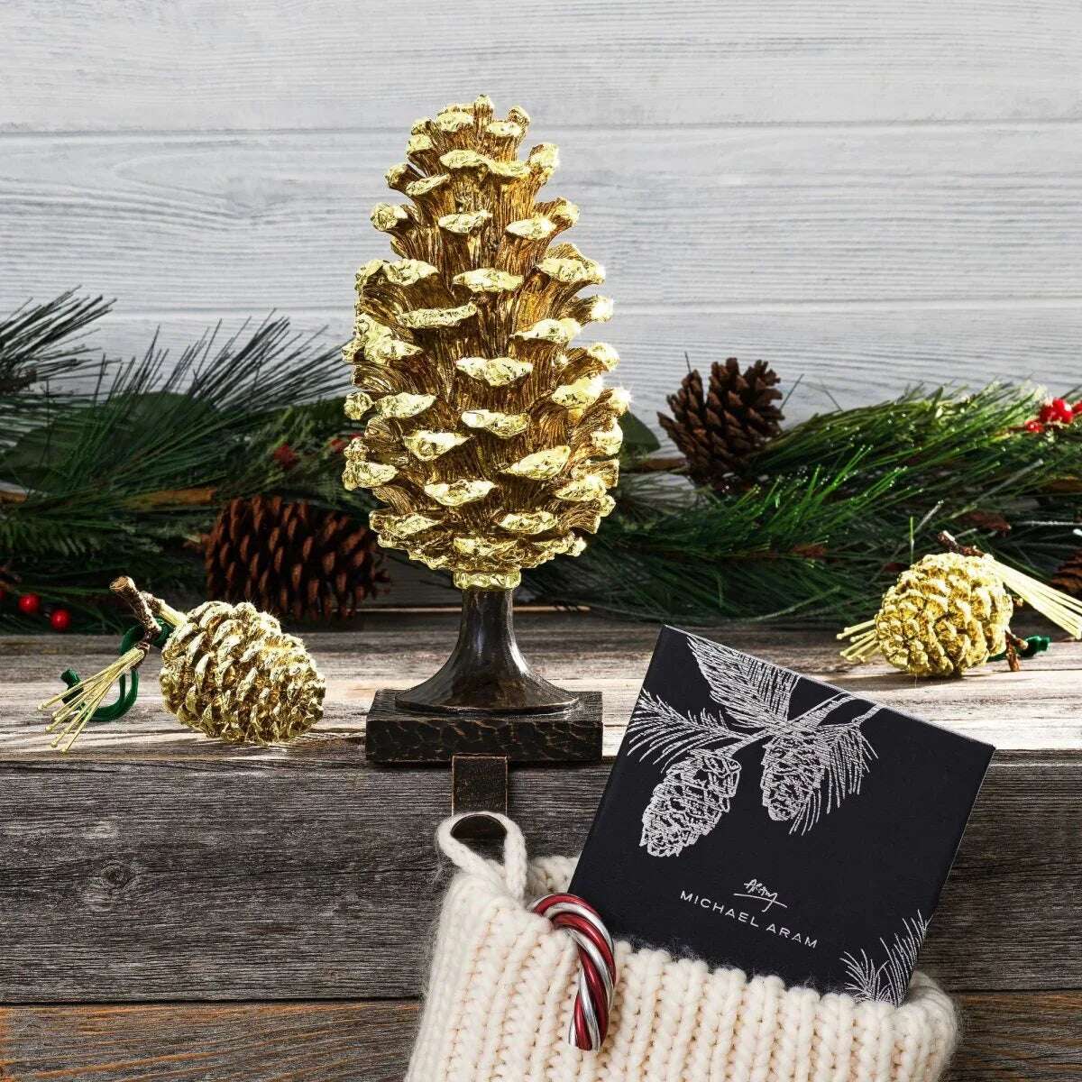 Michael Aram Pine Cone Stocking Holder Seasonal Décor, alternate view