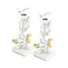 Michael Aram Pomegranate Silver & Gold Candleholders S/2