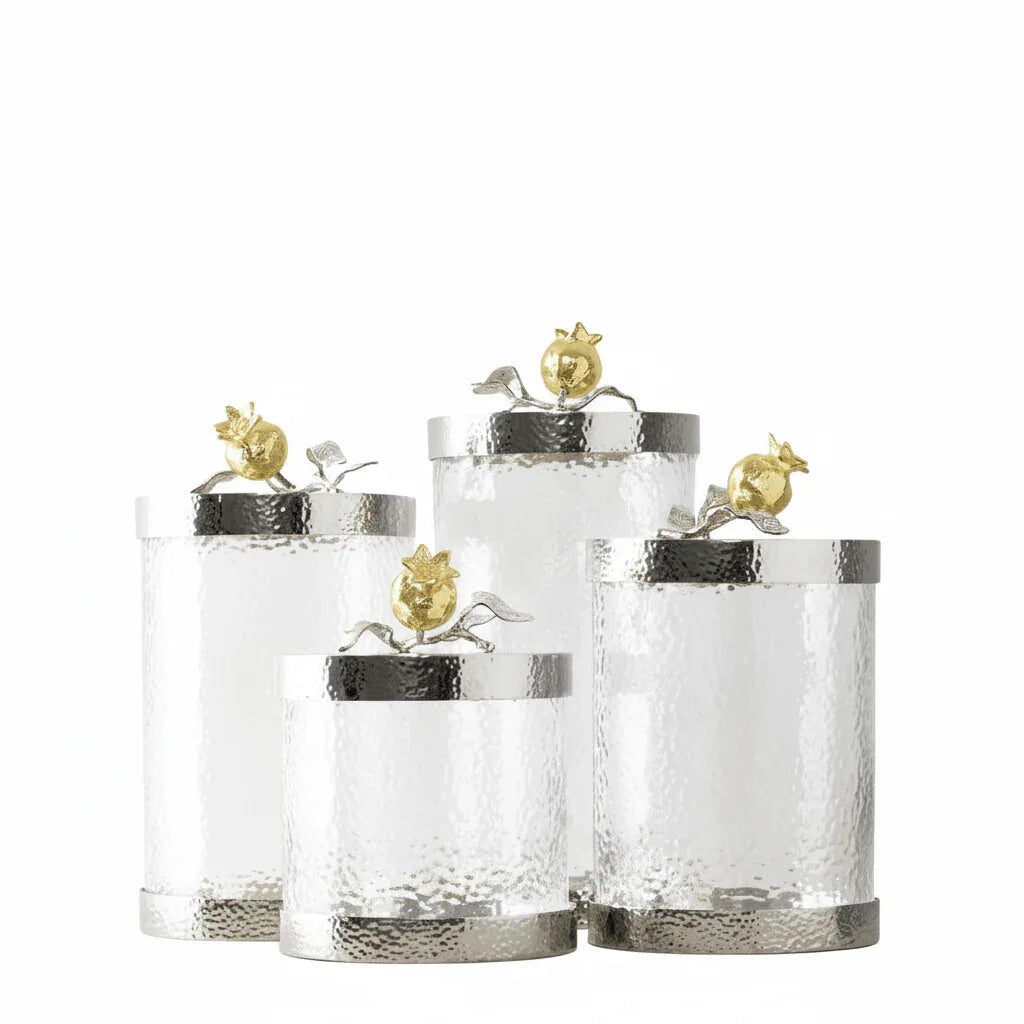 Michael Aram Pomegranate Silver & Gold Canisters Decorative Jar — Small