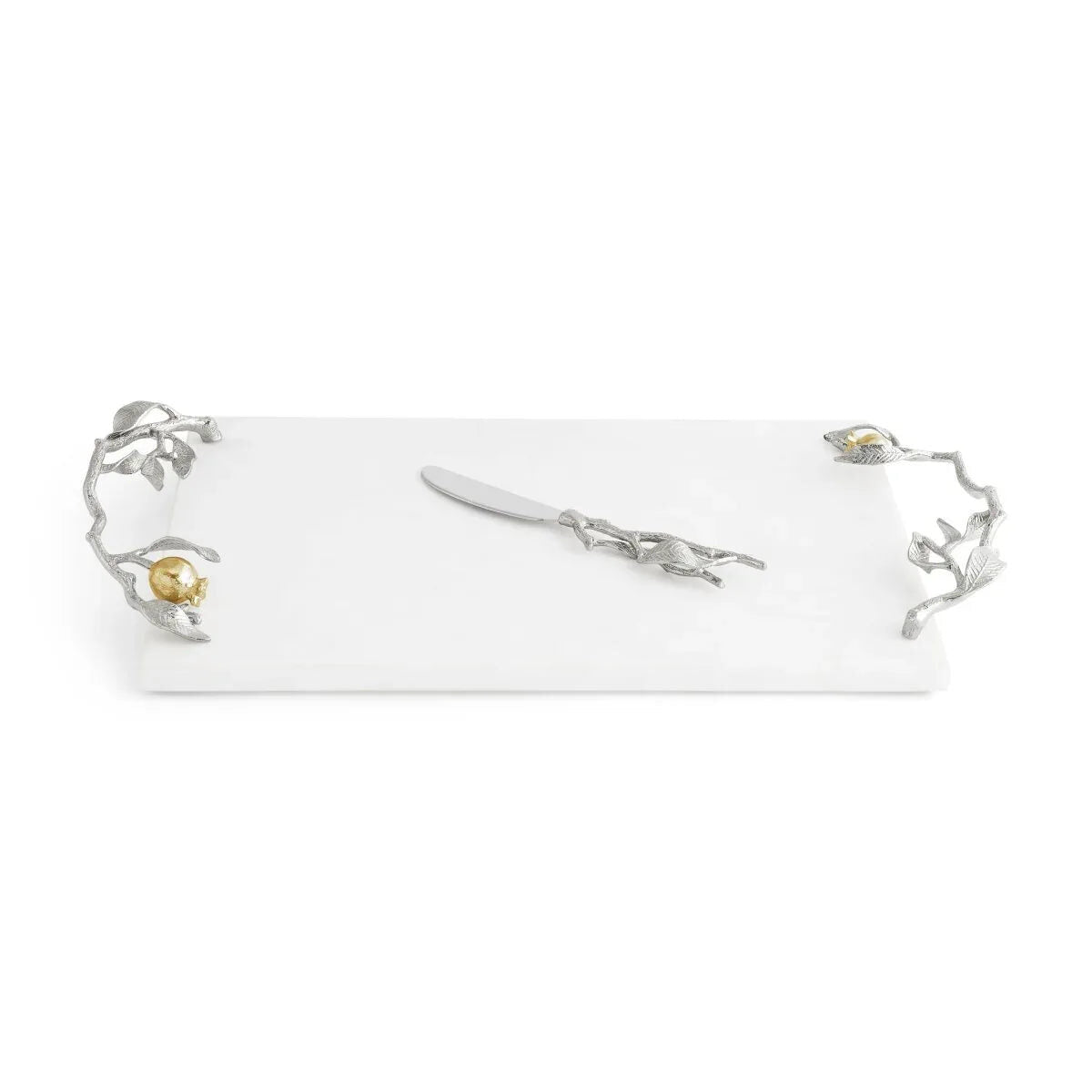 Michael Aram Pomegranate Silver & Gold Cheese Board & Spreader Cheese Plate