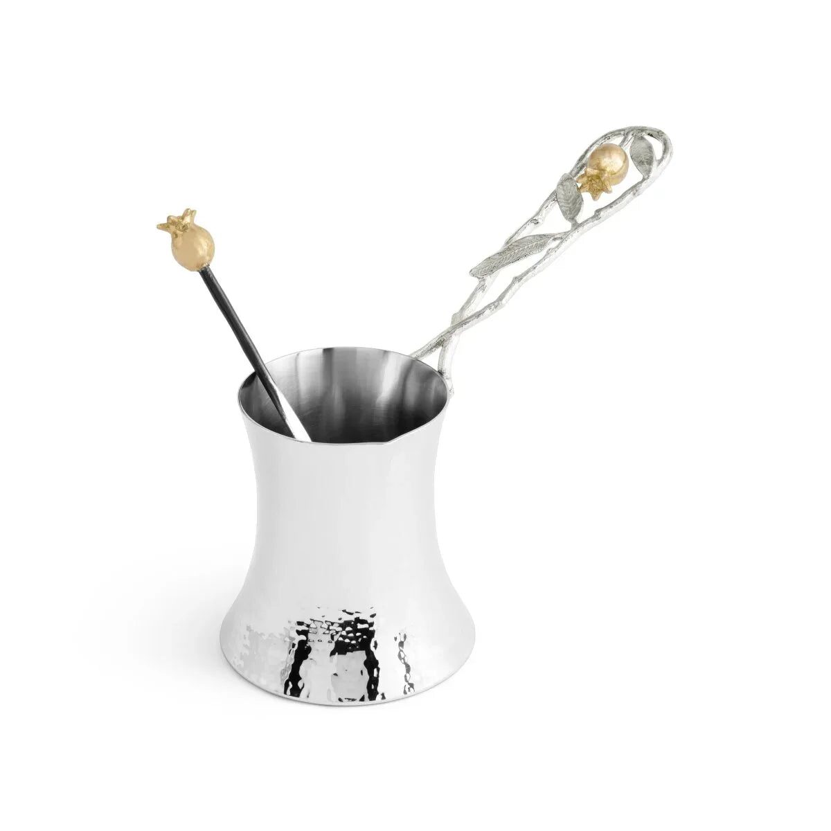 Michael Aram Pomegranate Silver & Gold Coffee Pot W/ Spoon Coffeepot, alternate view