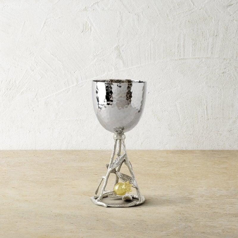Michael Aram Pomegranate Silver & Gold Kiddish Cup Goblet, alternate view