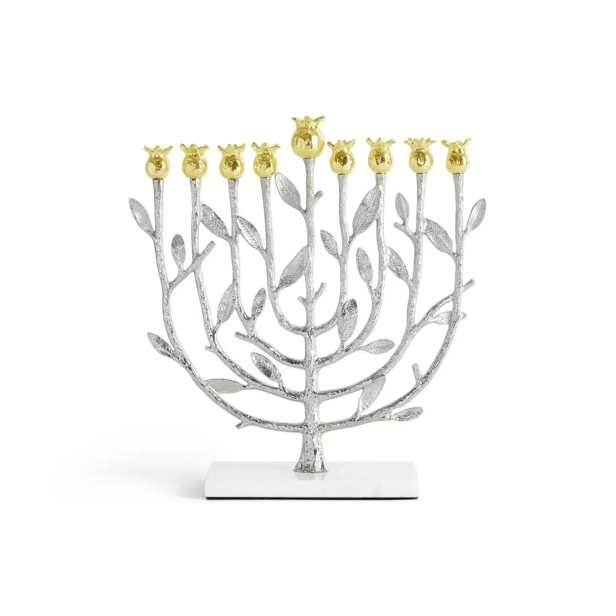 Michael Aram Pomegranate Silver & Gold Menorah Candelabra