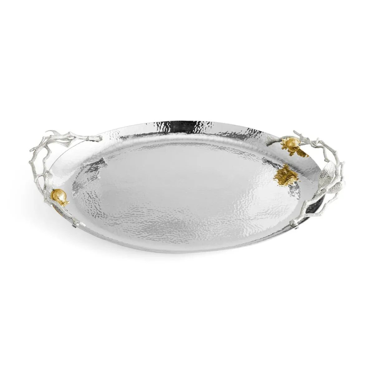 Michael Aram Pomegranate Silver & Gold Oval Tray, alternate view
