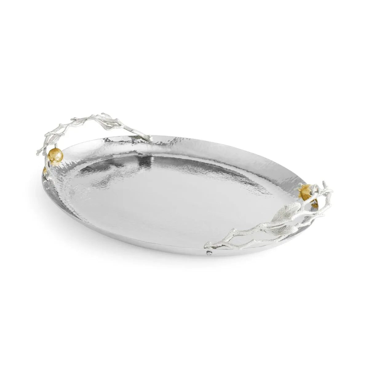 Michael Aram Pomegranate Silver & Gold Oval Tray, alternate view