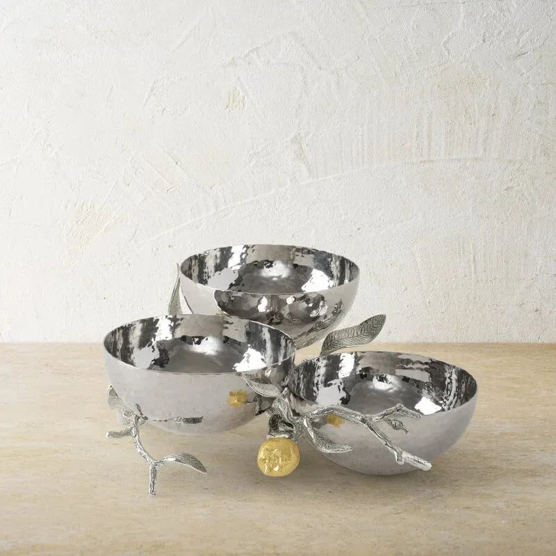 Michael Aram Pomegranate Silver & Gold Triple Bowl, alternate view