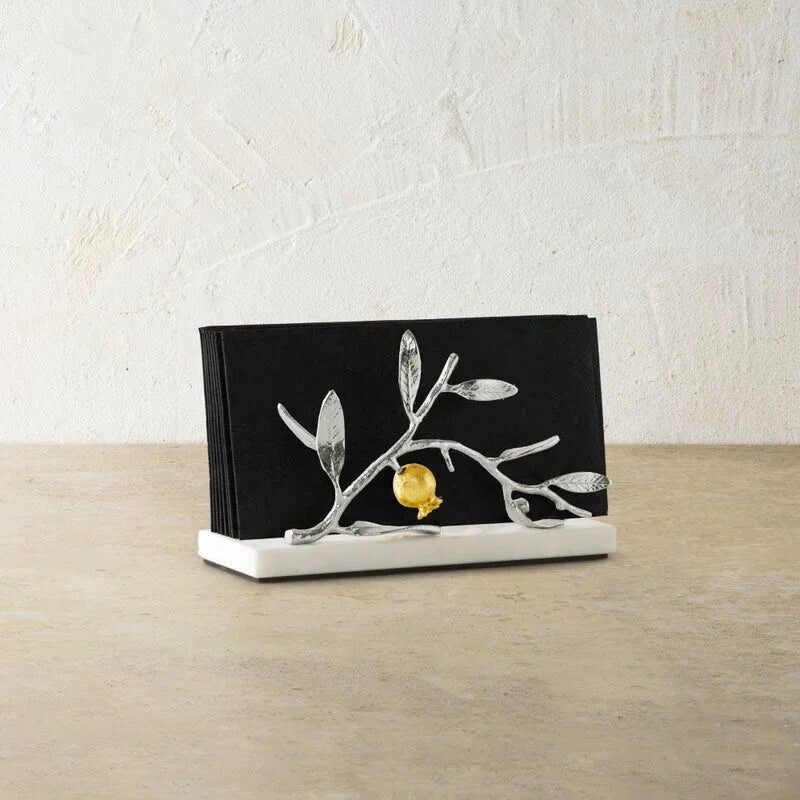 Michael Aram Pomegranate Silver & Gold Vertical Napkin Holder, alternate view