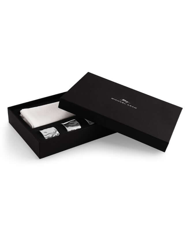 Michael Aram Reflective Gift Set - Napkin Rings and Napkins S/4