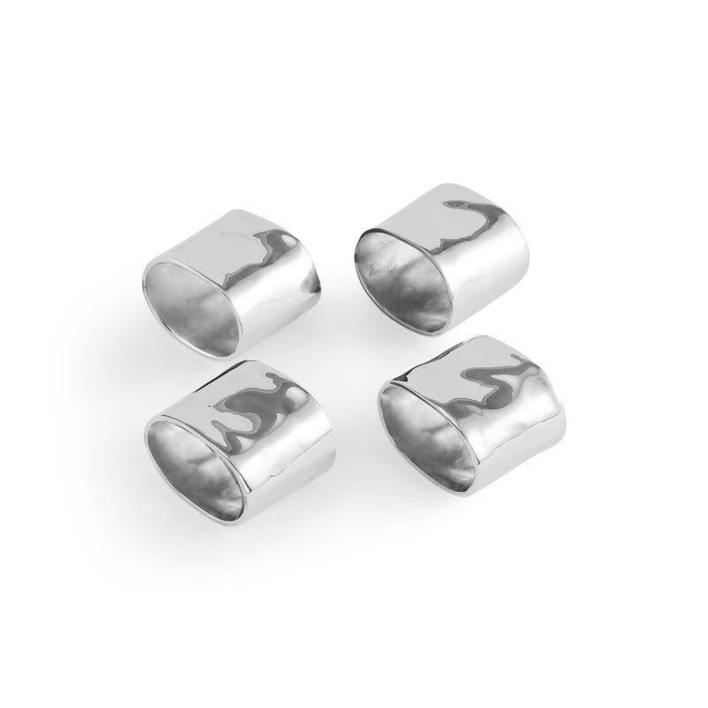 Michael Aram Reflective Gift Set - Napkin Rings and Napkins S/4, alternate view