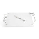 Michael Aram Silver Orchid Cheeseboard with Knife Cheese Plate