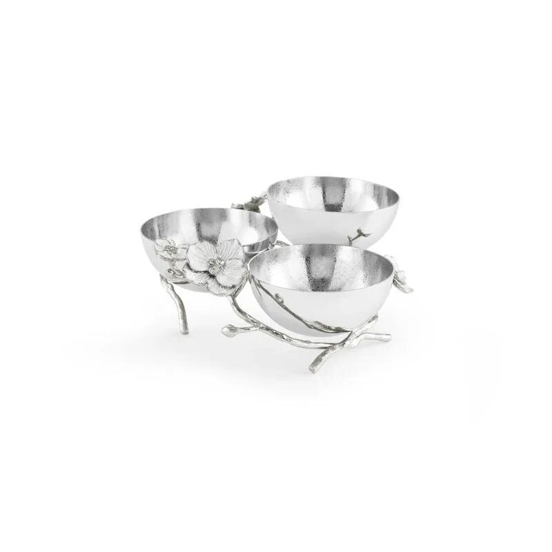 Michael Aram Silver Orchid Triple Bowl, view 2