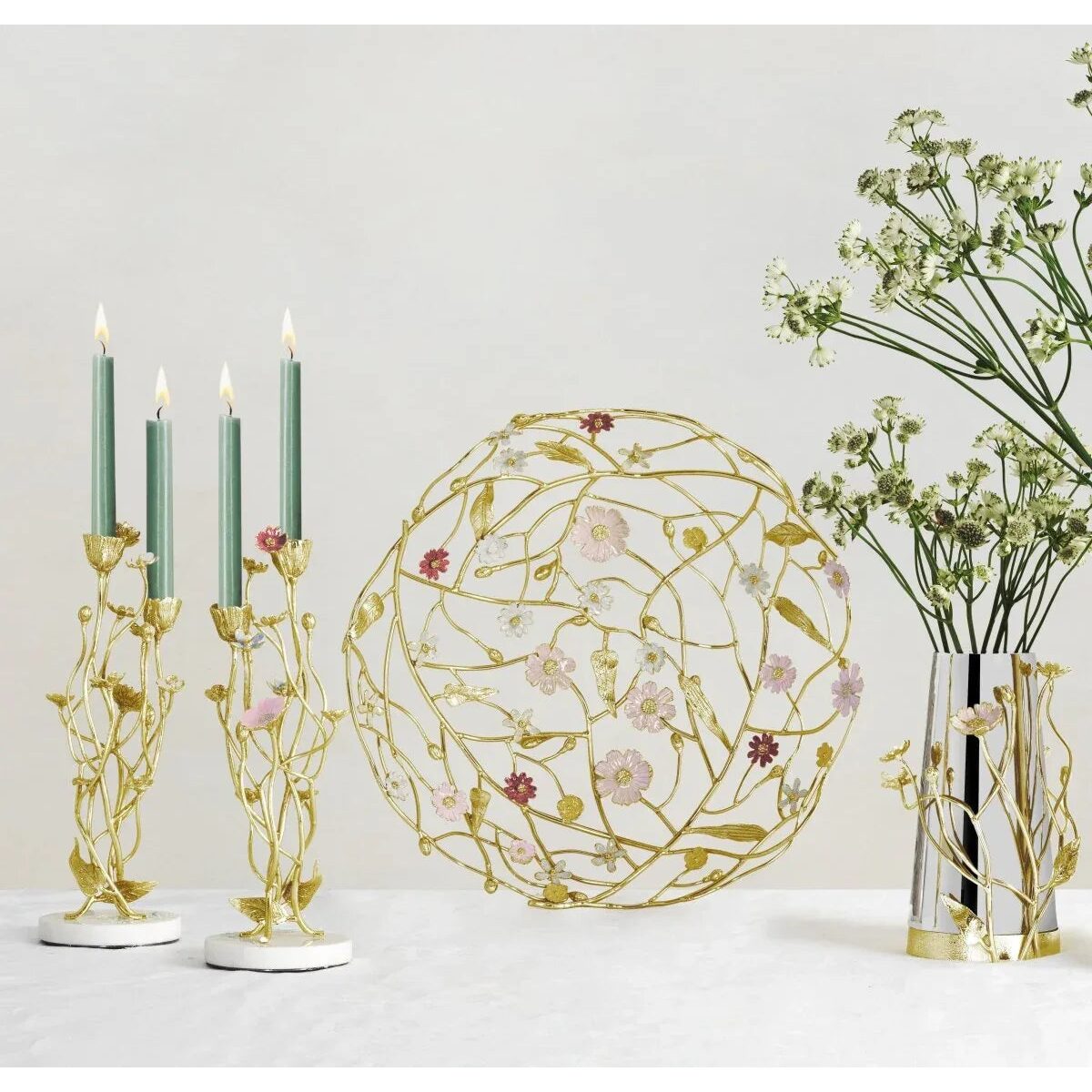 Michael Aram Wildflowers Candleholders S/2, alternate view
