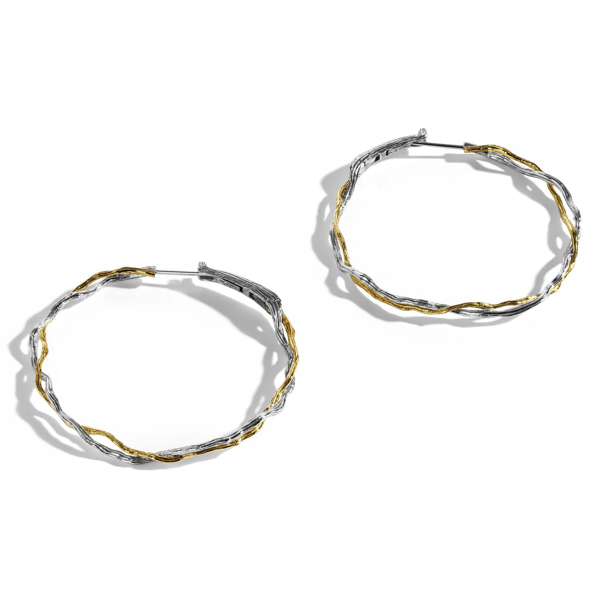 Michael Aram Wisteria Hoops 60mm in Sterling Silver & 18K Women's Fine Earring, alternate view