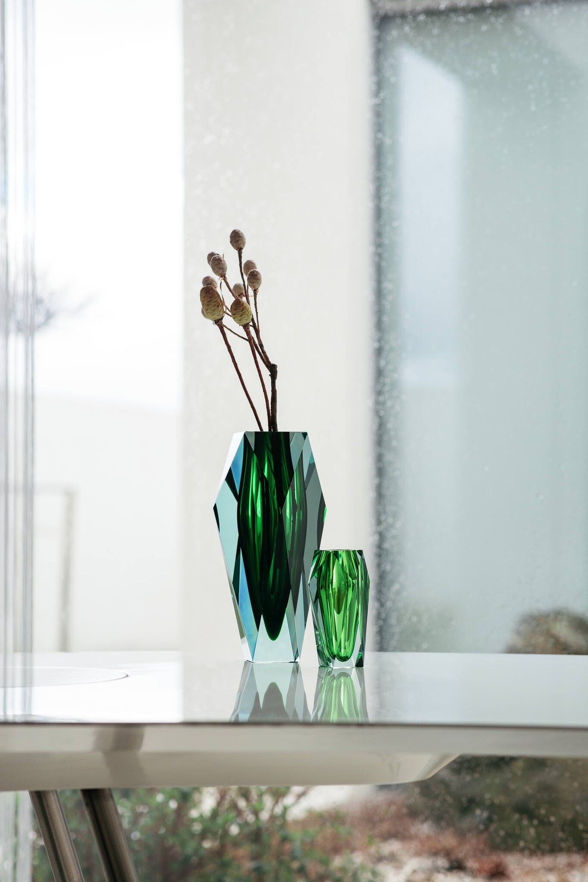 Moser Gema Vase 25.5 cm in a styled setting