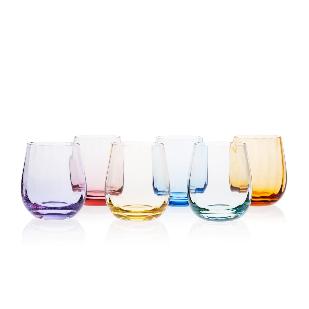 Moser Optic Tumblers 360 ml, Set of 6 Colors on a white background