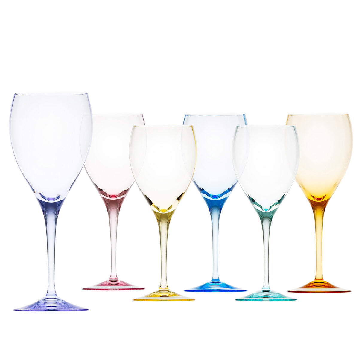 Moser Optic Wine Glasses 350 ml, Set of 6 Colors on a white background
