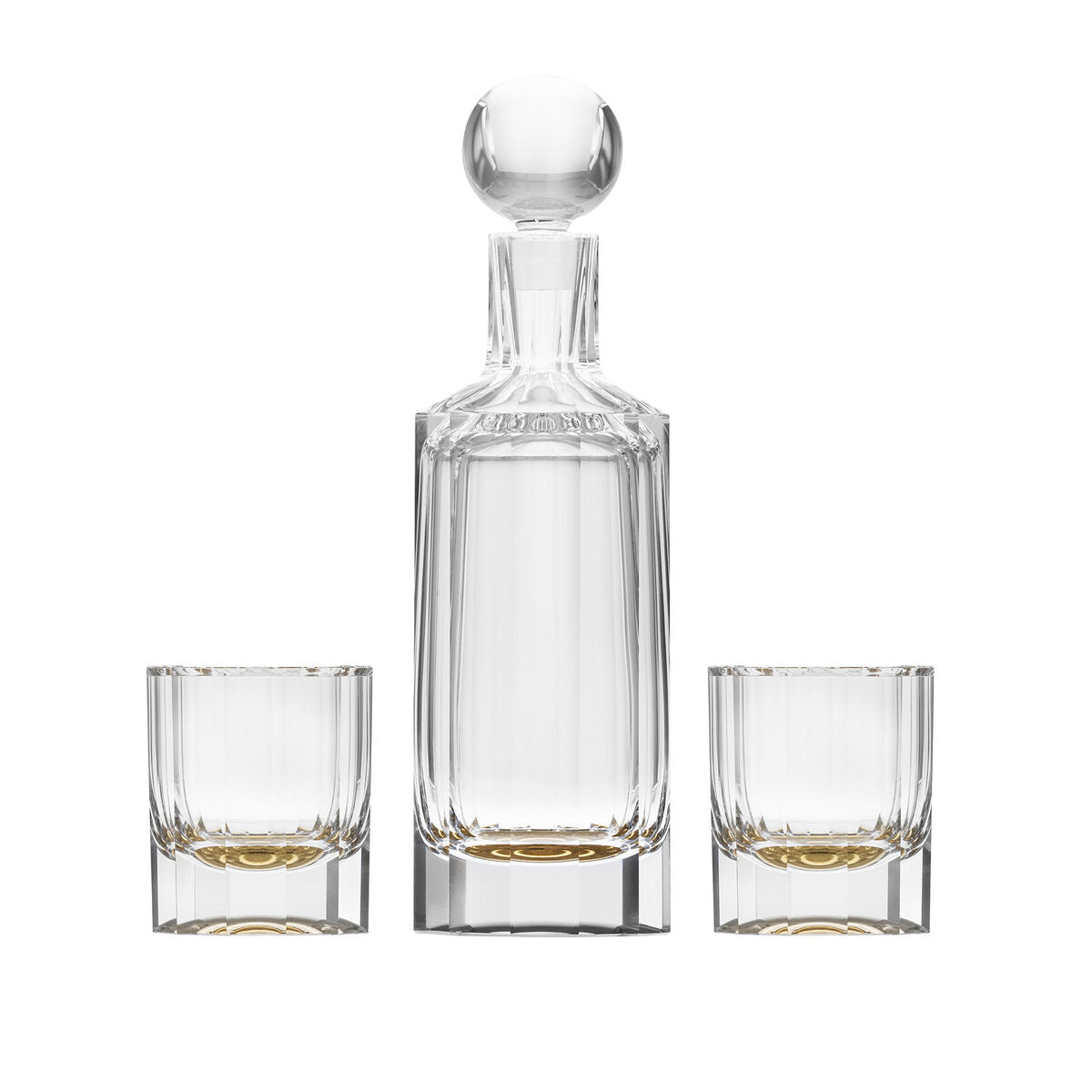 Moser Solaris Carafe and Two Glasses Set on a white background