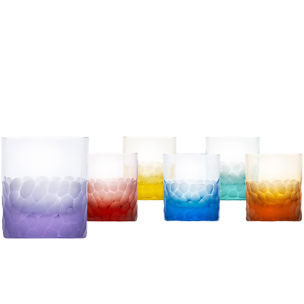 Moser Whisky Set Pebbles Tumblers 370 ml, Set of 6 Colors on a white background