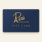 Paris Tableware & Gifts gift card in navy and gold