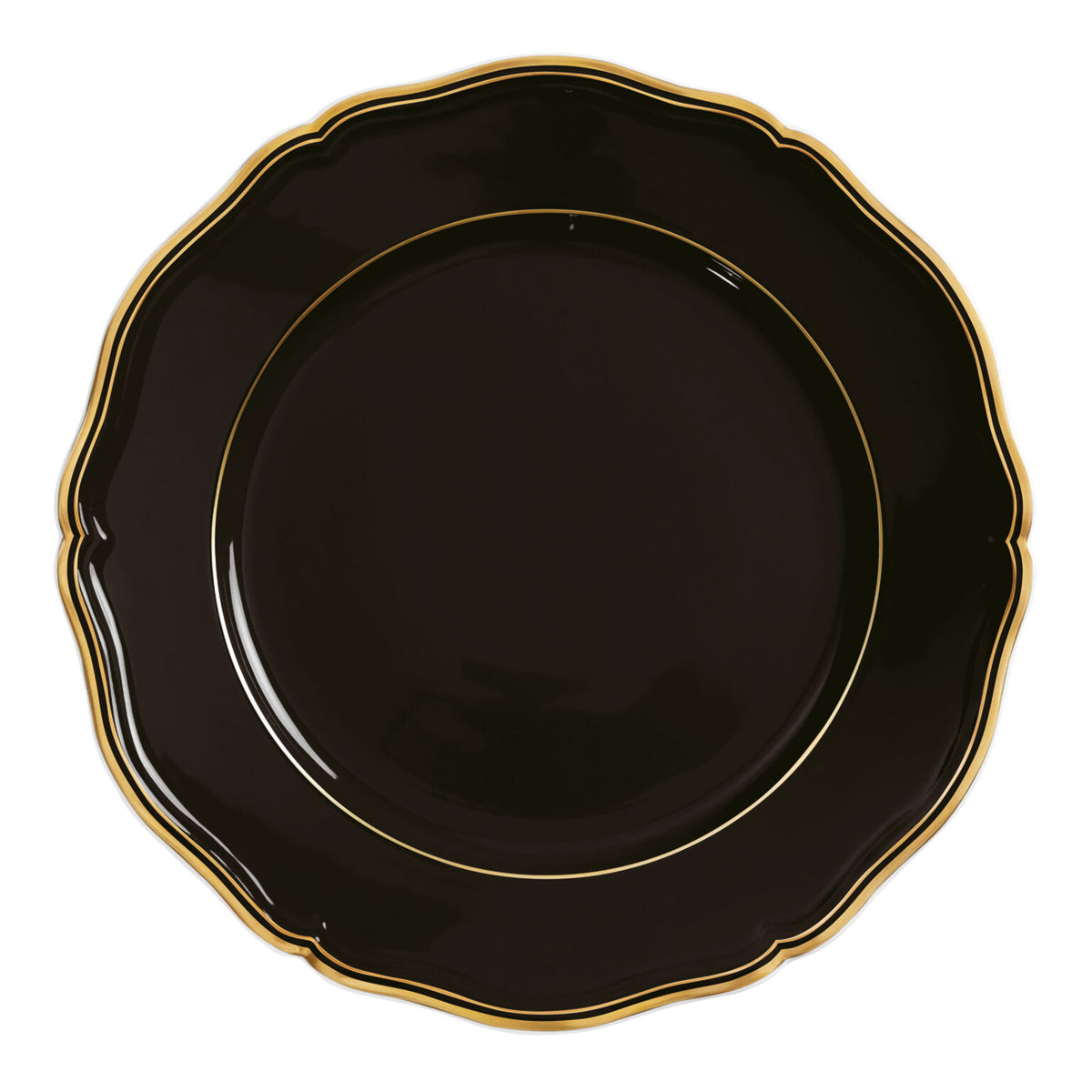 Raynaud Mazurka Gold with black background Buffet Plate, 12 1/4 in